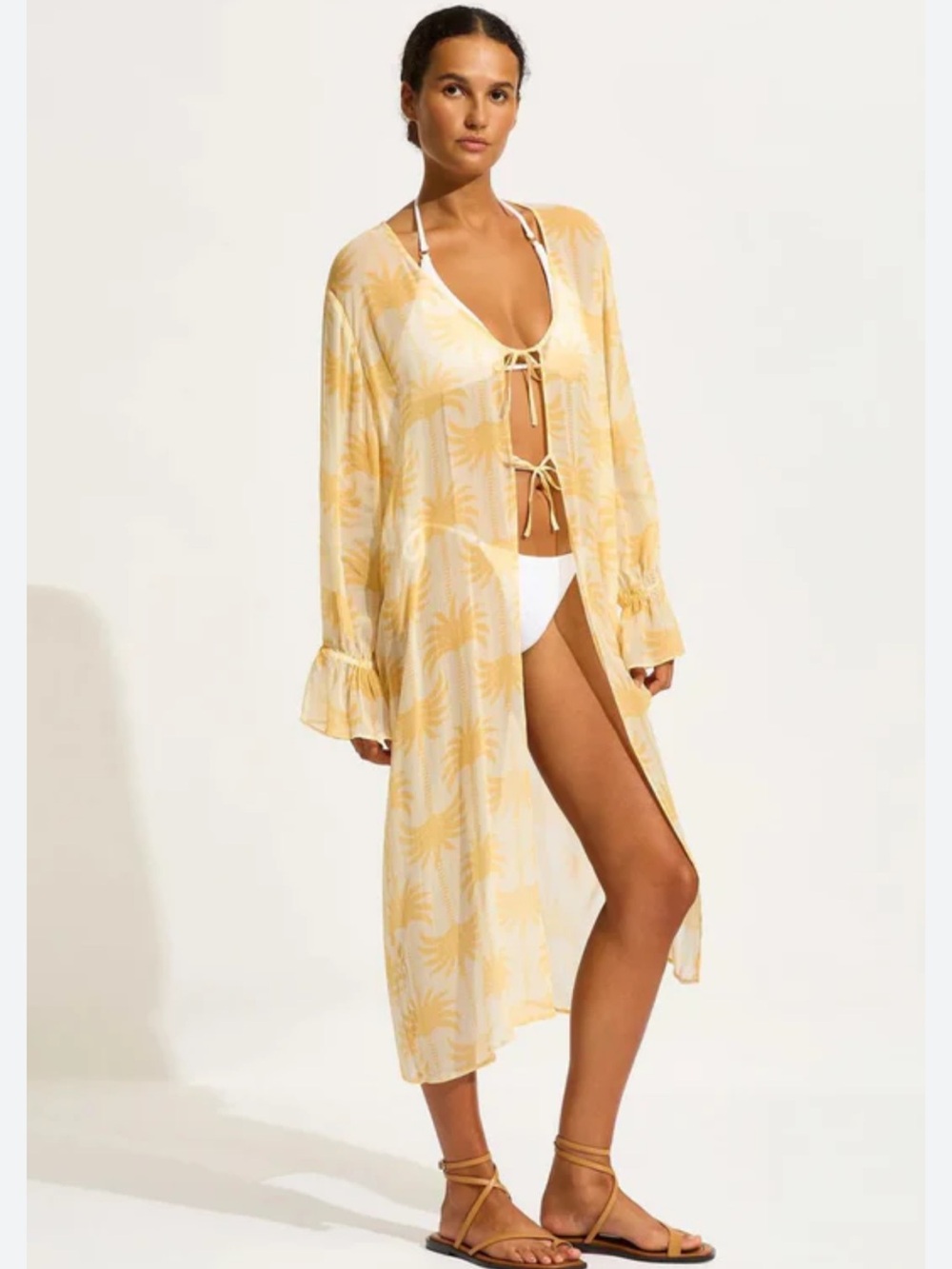 Seafolly Kasbah Tie Front Sun Soleil Beach Cover Up NEW Medium